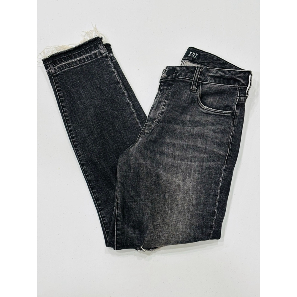 KUT From The Kloth Denim Jeans, Raw Hem, Black Fade, Woman’s 2